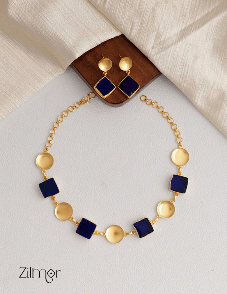 Natural Stone Necklace Earrings Set (color option) -  KE100599 3-Zilmor