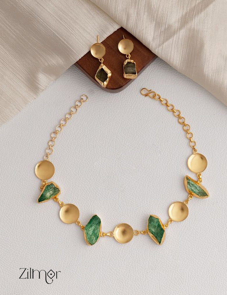 Natural Stone Necklace Earrings Set (color option) -  KE100599 4-Zilmor