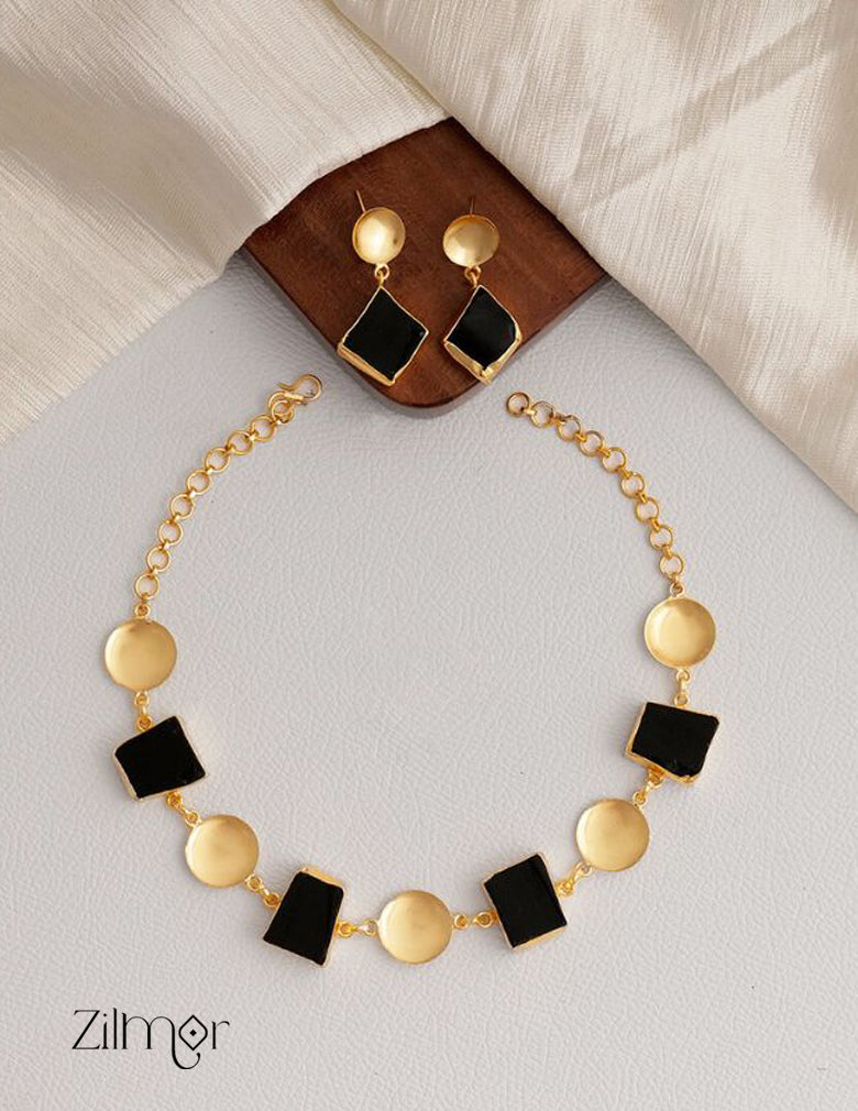 Natural Stone Necklace Earrings Set (color option) -  KE100599 6-Zilmor