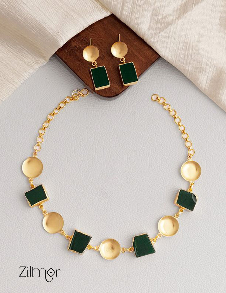 Natural Stone Necklace Earrings Set (color option) -  KE100599 8-Zilmor