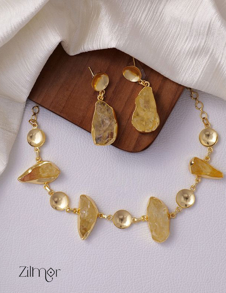 Natural Stone Necklace Earrings Set (color option) -  KE100599 9-Zilmor