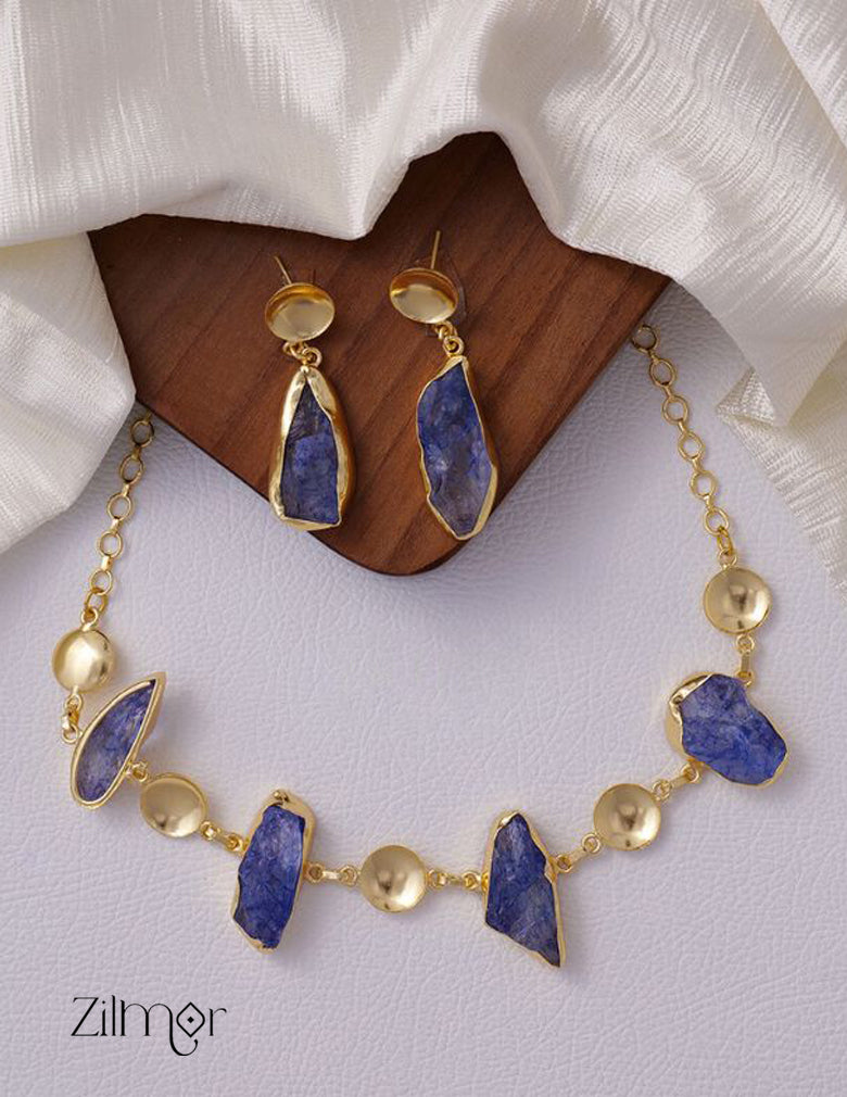 Natural Stone Necklace Earrings Set (color option) -  KE100599 10-Zilmor