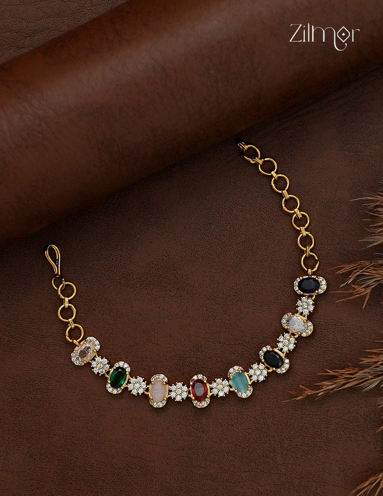Navaratna Stone Chain Bracelet - KA1012831