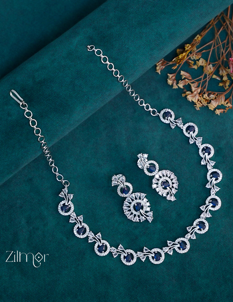 OT1011186 -AD Stone Necklace Earrings Set 3-Zilmor