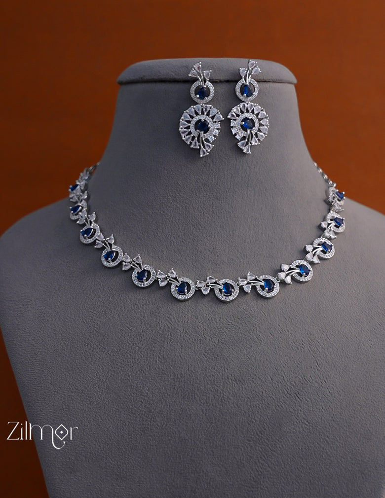 OT1011186 -AD Stone Necklace Earrings Set 2-Zilmor