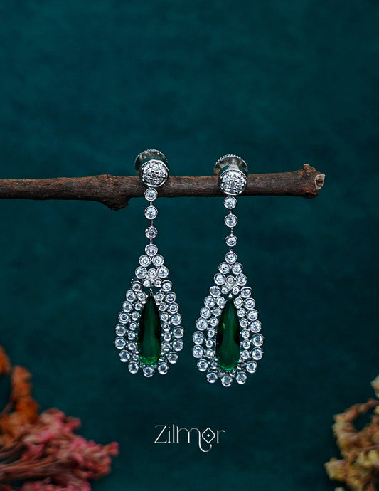 OT1011190 - AD Stone Long Earrings (color option) 2-Zilmor