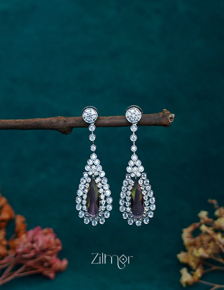 OT1011190 - AD Stone Long Earrings (color option) 7-Zilmor