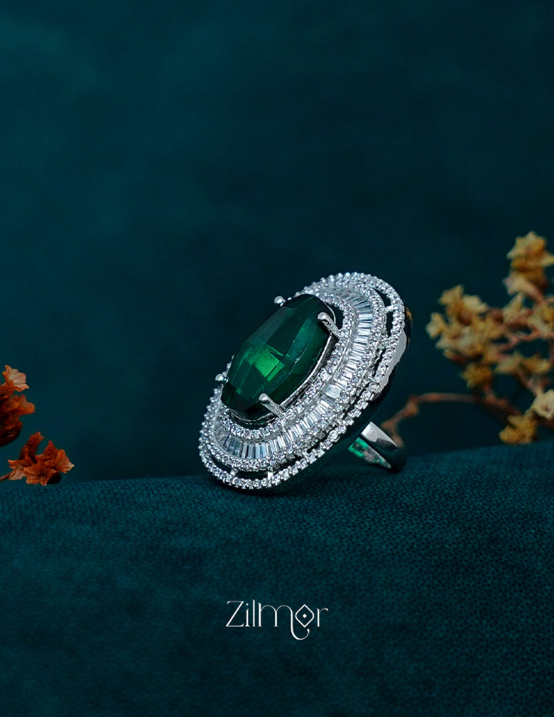OT1011197 - Silver tone AD Ring 2-Zilmor