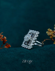 OT1011198 - Silver tone AD Ring 4-Zilmor