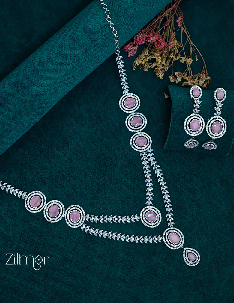 OT1011202 - AD Stone Bridal Necklace Earrings Set 4-Zilmor