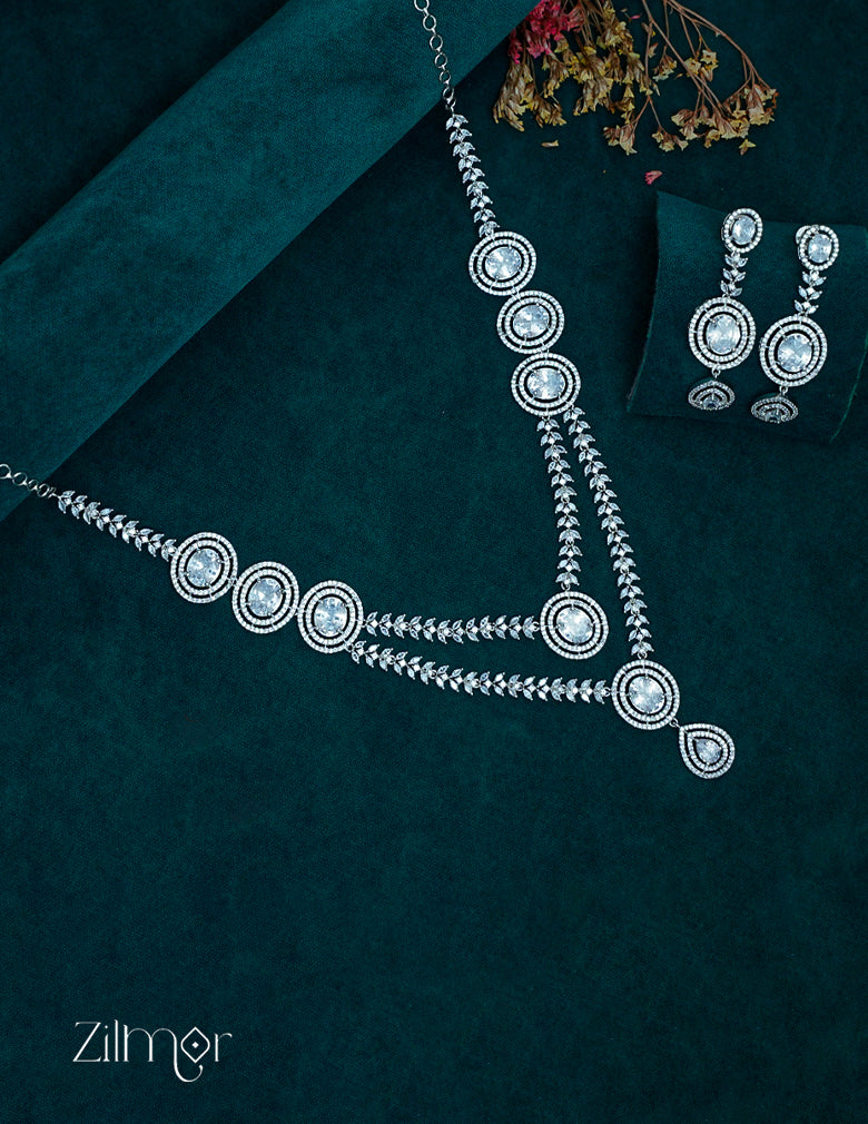 OT1011202 - AD Stone Bridal Necklace Earrings Set 5-Zilmor