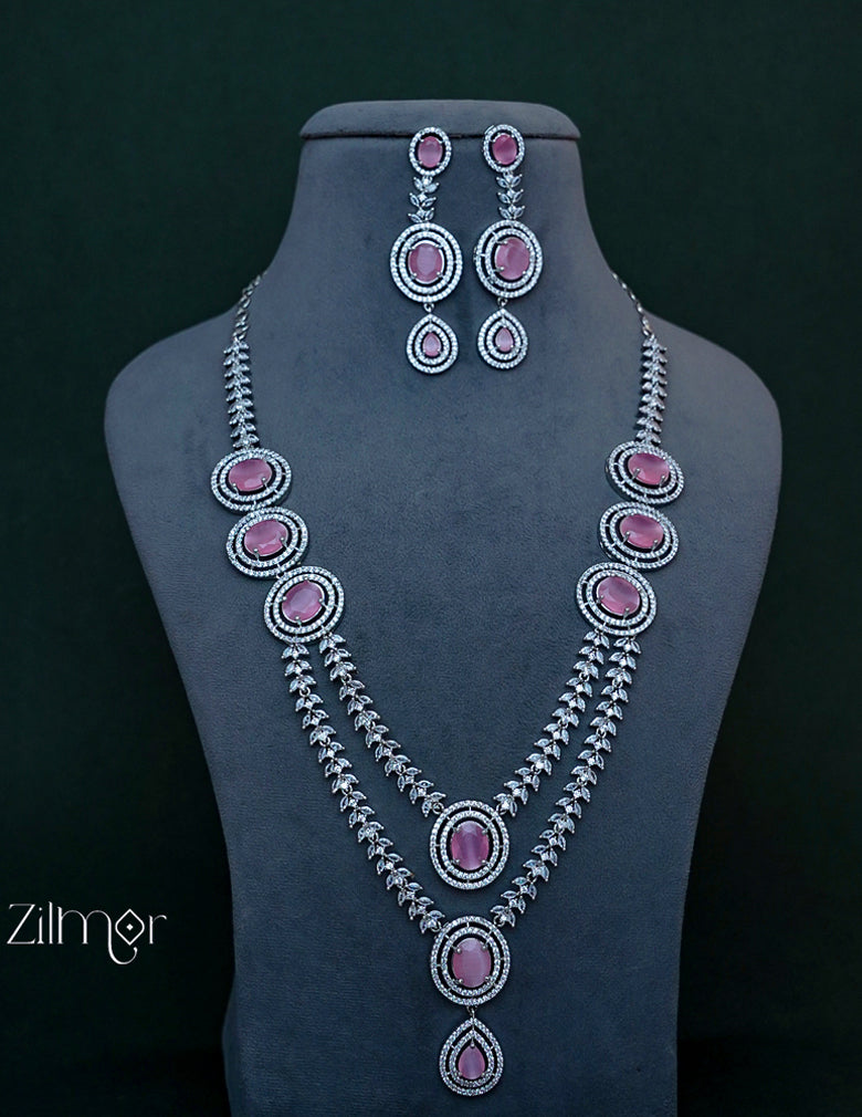 OT1011202 - AD Stone Bridal Necklace Earrings Set 3-Zilmor