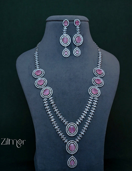 OT1011202 - AD Stone Bridal Necklace Earrings Set 3-Zilmor