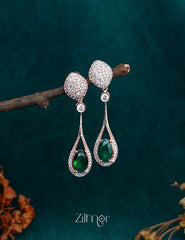 OT1011204 - AD Stone Long Earrings (color option) 3-Zilmor