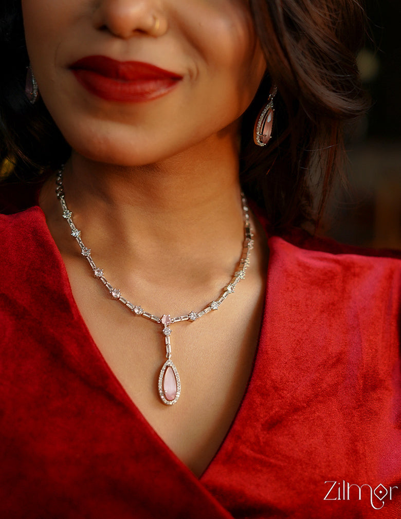 OT1011205 - AD Stone Necklace Earrings Set 1-Zilmor