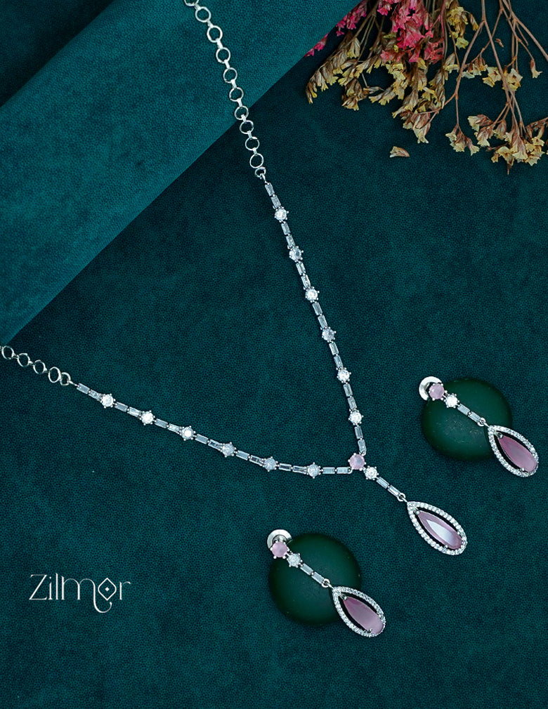 OT1011205 - AD Stone Necklace Earrings Set 2-Zilmor