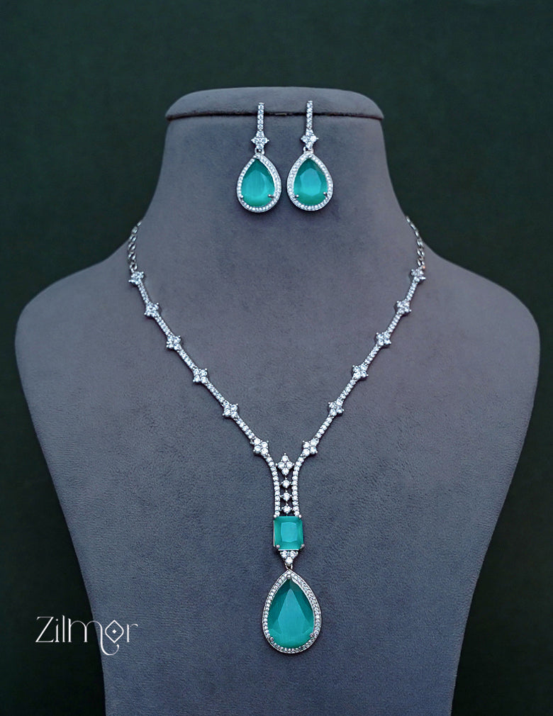 OT1011212 - AD Stone Necklace Earrings Set 3-Zilmor