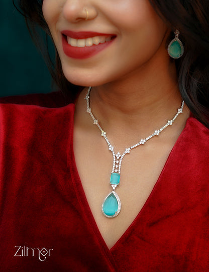 OT1011212 - AD Stone Necklace Earrings Set 1-Zilmor