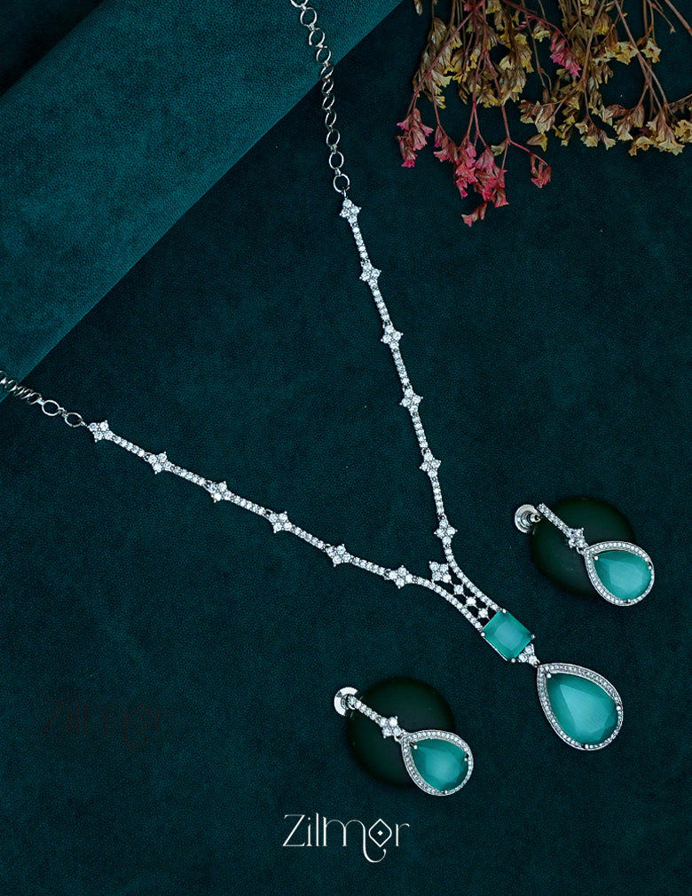 OT1011212 - AD Stone Necklace Earrings Set 2-Zilmor