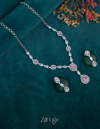 OT1011218 - AD Stone Necklace Earrings Set 4-Zilmor