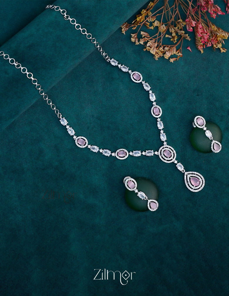 OT1011218 - AD Stone Necklace Earrings Set 4-Zilmor