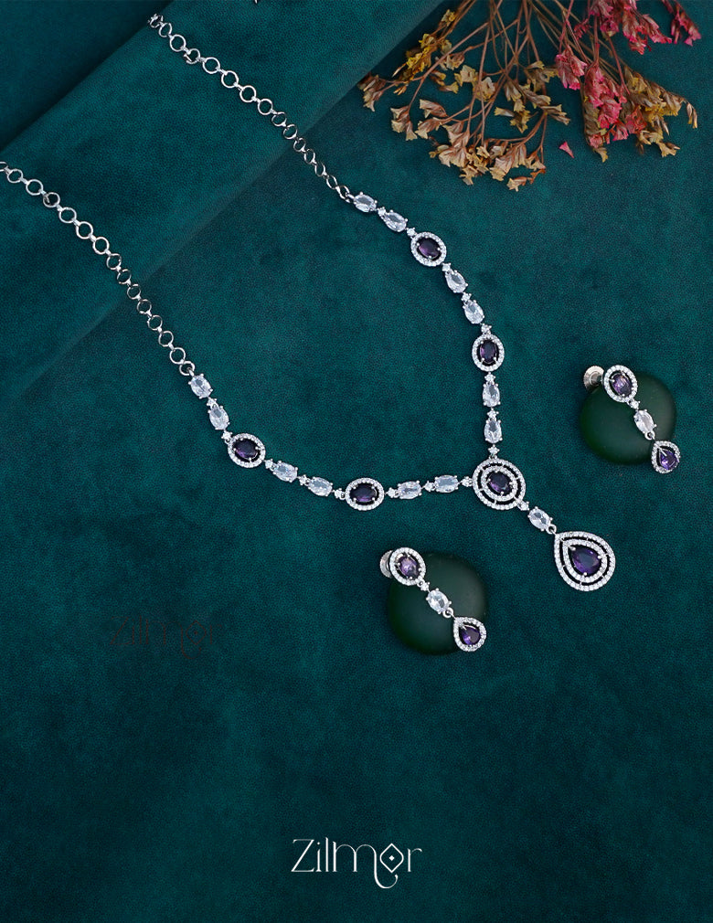 OT1011218 - AD Stone Necklace Earrings Set 2-Zilmor