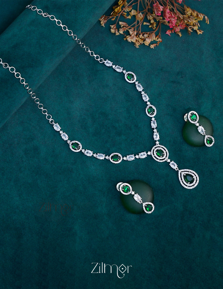 OT1011218 - AD Stone Necklace Earrings Set 5-Zilmor