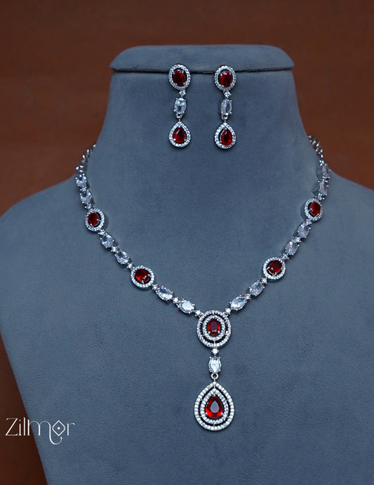 OT1011218 - AD Stone Necklace Earrings Set 3-Zilmor