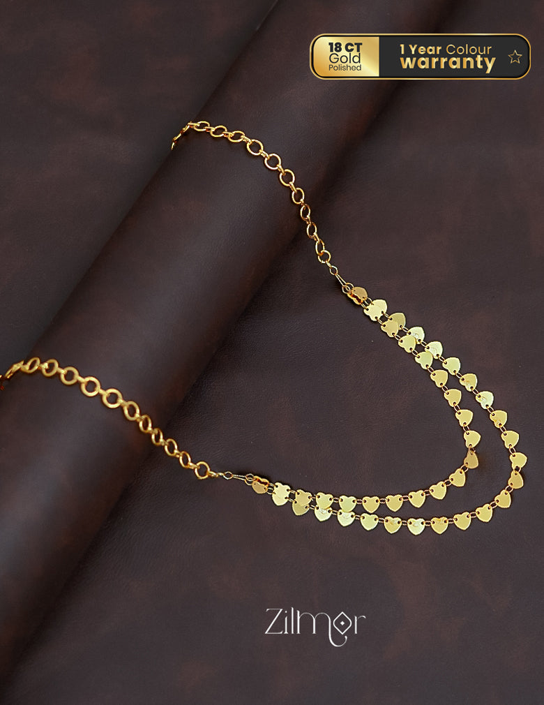 PE1011356 - Gold toned Layered Heart Necklace 1-Zilmor