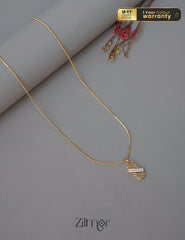 PE1011599-  Gold Tone AD Stone  Simple Necklace