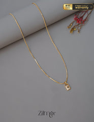 PE1011600-  Gold Tone AD Stone  Simple Necklace 2-Zilmor