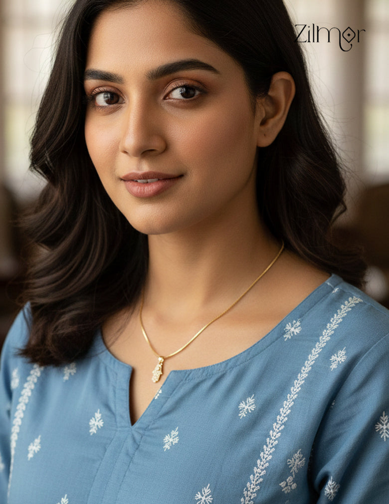 PE1011603 -  Gold Tone AD Stone  Simple Necklace