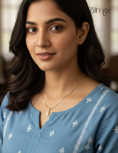 PE1011603 -  Gold Tone AD Stone  Simple Necklace