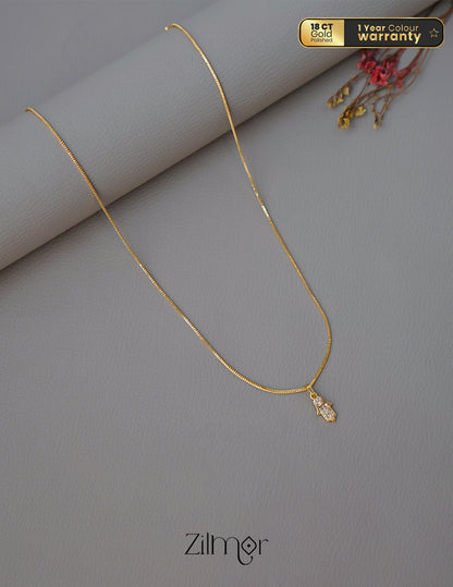 PE1011603 -  Gold Tone AD Stone  Simple Necklace 1-Zilmor