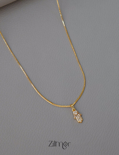 PE1011603 -  Gold Tone AD Stone  Simple Necklace 2-Zilmor