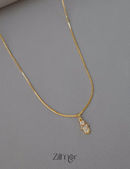 PE1011603 -  Gold Tone AD Stone  Simple Necklace 2-Zilmor