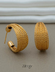 PE101831 -Gold tone Dangle Hoop Earrings