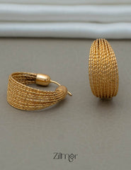 PE101831 -Gold tone Dangle Hoop Earrings