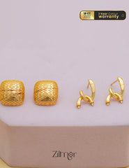 PE101845  - Set Of 2 Gold-Plated Minimal chain Earrings 1-Zilmor