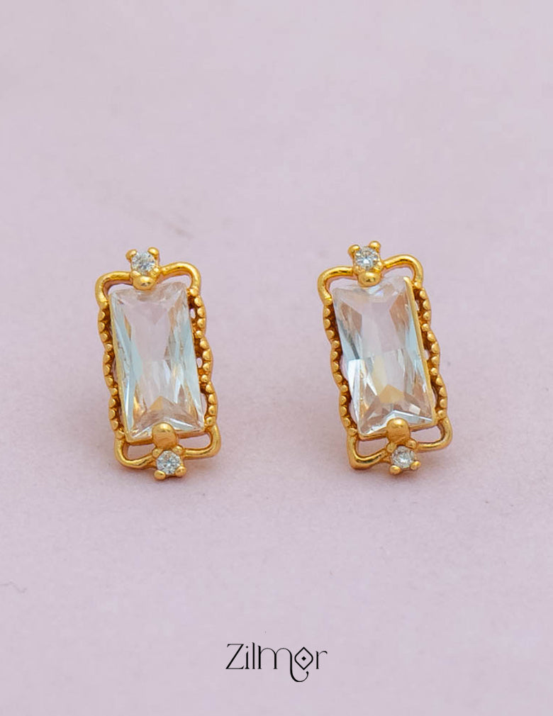 PE101846  - Gold tone AD Stone Combo stud Earrings 2-Zilmor