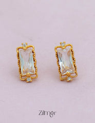 PE101846  - Gold tone AD Stone Combo stud Earrings 2-Zilmor
