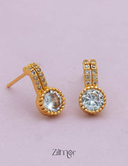 PE101847  - Gold tone AD Stone Combo stud Earrings 2-Zilmor
