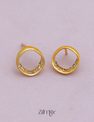 PE101847  - Gold tone AD Stone Combo stud Earrings 3-Zilmor