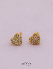 PE101849  - Gold tone AD Stone Combo stud Earrings 3-Zilmor