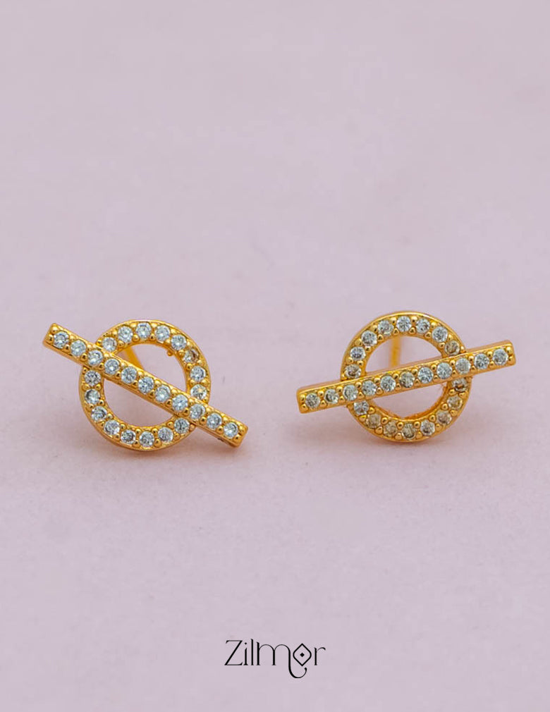 PE101849  - Gold tone AD Stone Combo stud Earrings 4-Zilmor