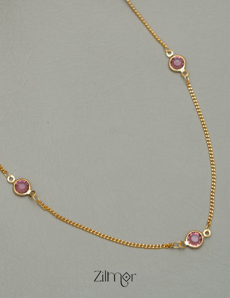 PE101859 Gold Plated Daily Wear Stone Necklace 2-Zilmor