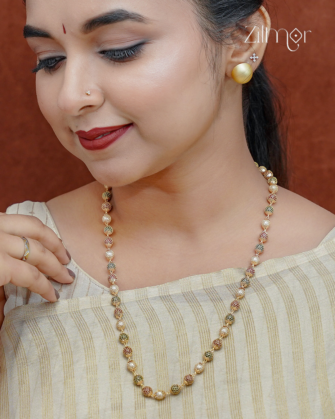 PE101914 - Semiprecious Stone Simple Necklace