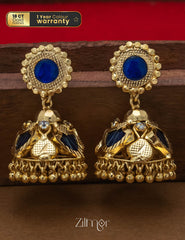 PP100955 - Gold tone Palakka Jumkha  Earrings 1-Zilmor