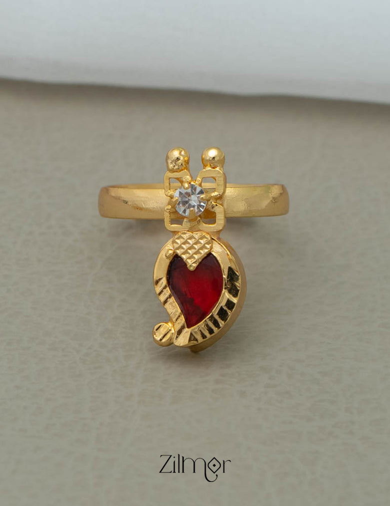PP101105 - Gold Plated Adjustable Mango Ring 2-Zilmor