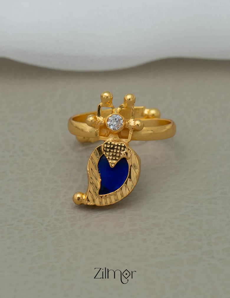 PP101105 - Gold Plated Adjustable Mango Ring 3-Zilmor
